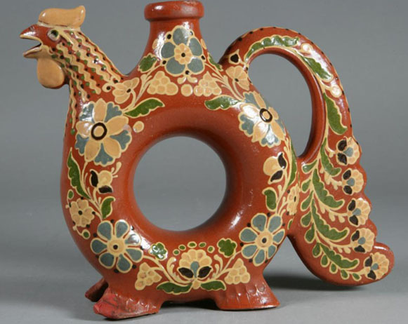 Image - Ceramic bottle. Havrylo and Yavdokha Poshyvailo from Opishnia (Ivan Honchar Museum). 